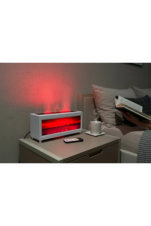 Alev Efektli Dekoratif Manzaralı Hava Nemlendirici (Isıtmasız)